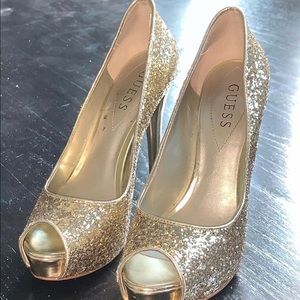 Gold Sparkly heels for Women
